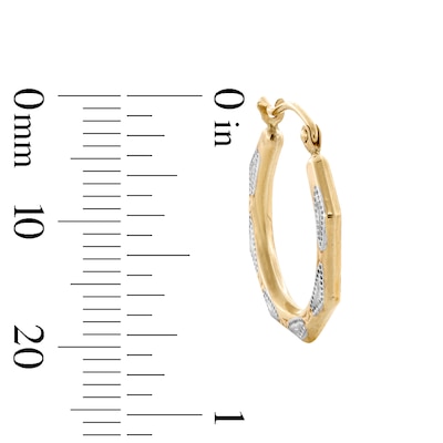 10K Hollow Gold Two-Tone Hoops