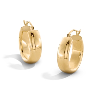 10K Hollow Gold Wide Hoops