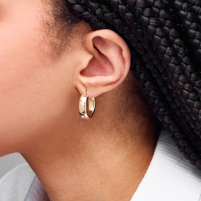 10K Hollow Gold Wide Hoops