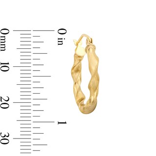 10K Hollow Gold Twist Hoops