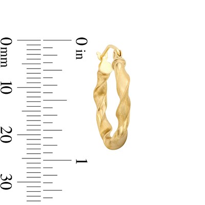 10K Hollow Gold Twist Hoops