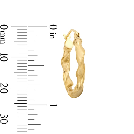 10K Hollow Gold Twist Hoops