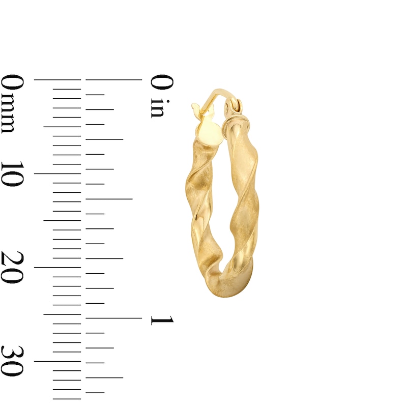 Main Image 2 of 10K Hollow Gold Twist Hoops