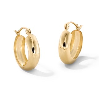 10K Hollow Gold Thick Hoops