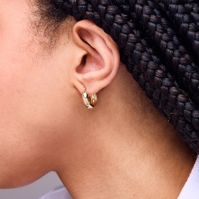 10K Hollow Gold Thick Hoops