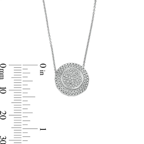 Sterling Silver 1/20 CT. T.W. Diamond Round Studs and Pendant Set