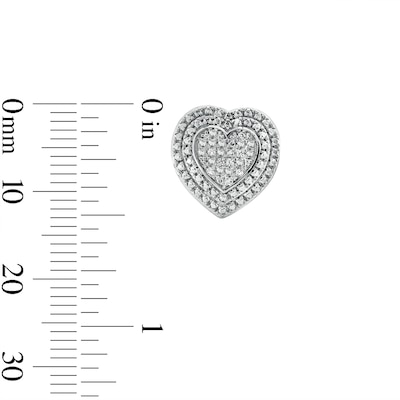 Sterling Silver 1/20 CT. T.W. Diamond Heart Studs and Pendant Set