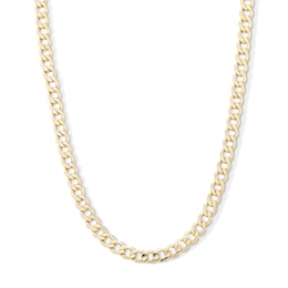 10K Hollow Gold Beveled Curb Chain - 20"