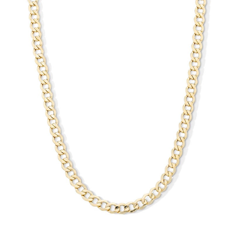 Main Image 1 of 10K Hollow Gold Beveled Curb Chain - 20"