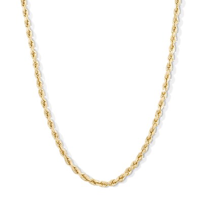 10K Semi-Solid Gold Diamond-Cut Rope Chain - 22"