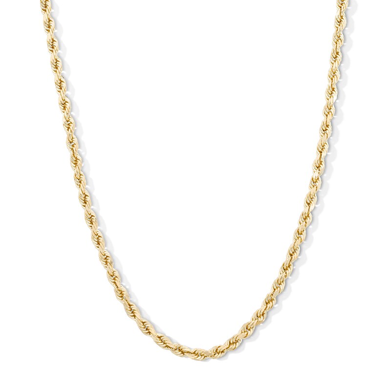 10K Semi-Solid Gold Diamond-Cut Rope Chain - 22"