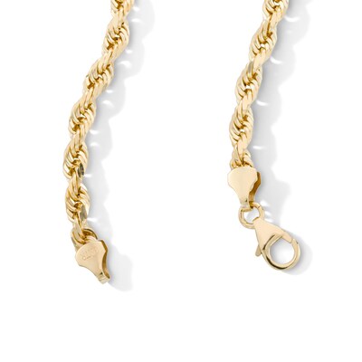 10K Semi-Solid Gold Diamond-Cut Rope Chain - 22"