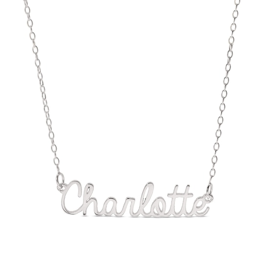 Sterling Silver Handwriting Name Rolo Necklace - 16"