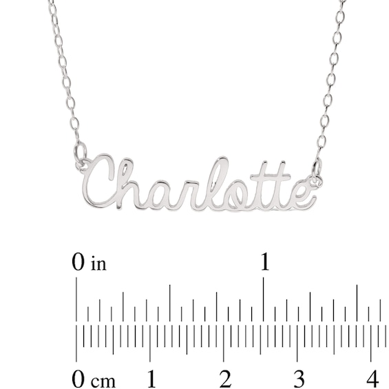 Sterling Silver Handwriting Name Rolo Necklace - 16"