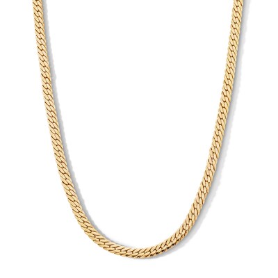 10K Hollow Gold Flattened Tight Curb Chain Made in Italy - 20"