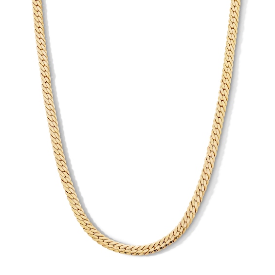 10K Hollow Gold Flattened Tight Curb Chain Made in Italy - 20"