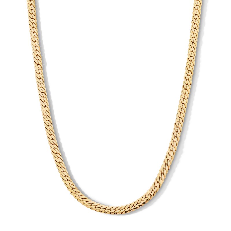 10K Hollow Gold Flattened Tight Curb Chain Made in Italy - 20"