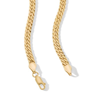 10K Hollow Gold Flattened Tight Curb Chain Made in Italy - 20"
