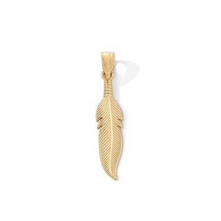 10K Gold Feather Necklace Charm