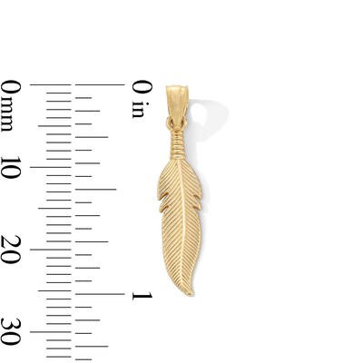 10K Gold Feather Necklace Charm