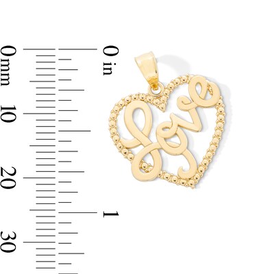 10K Gold Love Heart Charm