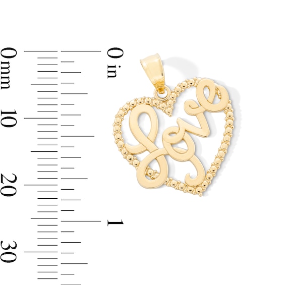 10K Gold Love Heart Charm