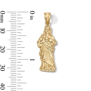 10K Gold Sacred Heart Jesus Necklace Charm