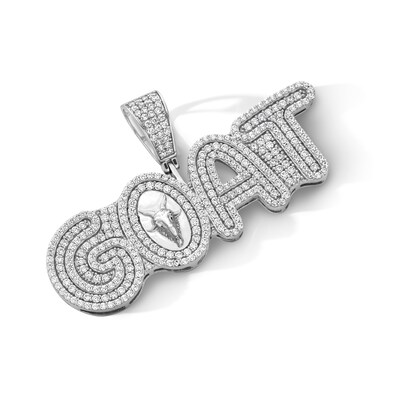 Sterling Silver CZ GOAT Necklace Charm