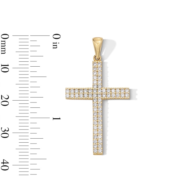 10K Gold CZ Cross Necklace Charm