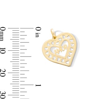 10K Gold Amor Heart Necklace Charm