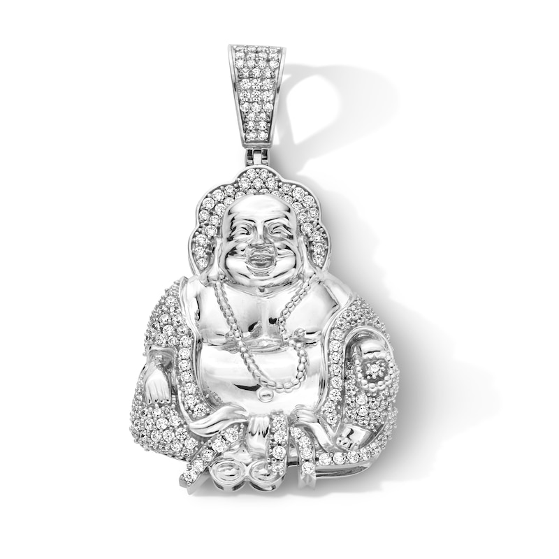 Sterling Silver CZ Happy Buddha Necklace Charm
