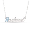 Thumbnail Image 1 of Sterling Silver Crystal Birthstone Initial Name Necklace - 16"