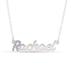 Thumbnail Image 3 of Sterling Silver Crystal Birthstone Initial Name Necklace - 16"