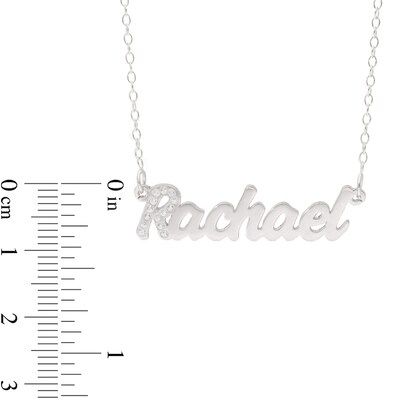 Sterling Silver Crystal Birthstone Initial Name Necklace - 16"
