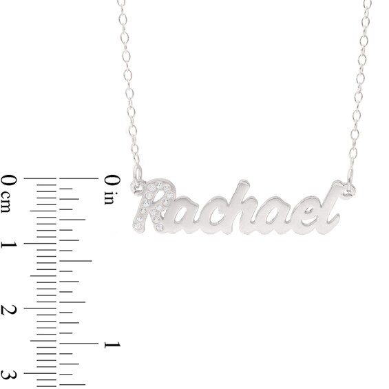 Sterling Silver Crystal Birthstone Initial Name Necklace - 16"