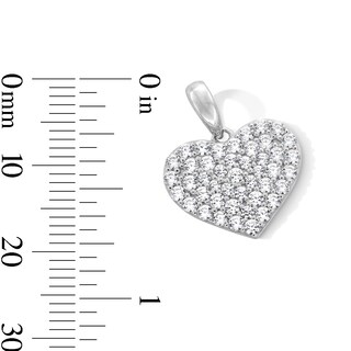 Sterling Silver CZ Cluster Heart Necklace Charm