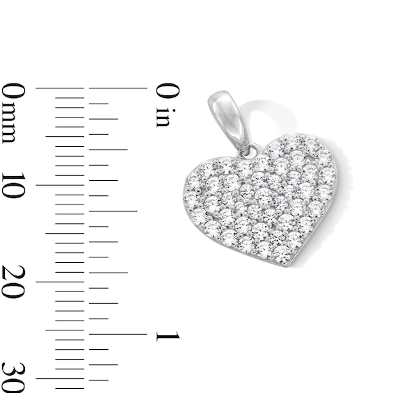 Sterling Silver CZ Cluster Heart Necklace Charm