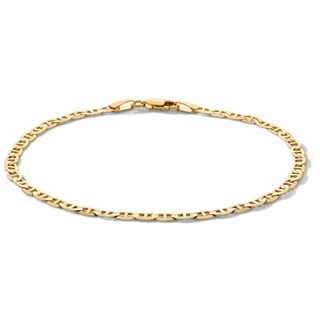 10K Solid Gold Mariner Chain Bracelet - 8"