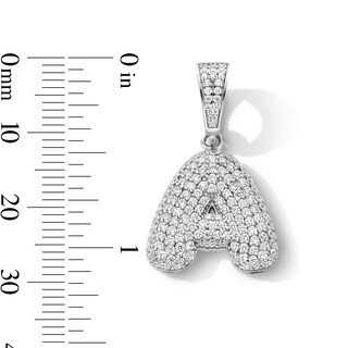Sterling Silver CZ Bubble Initial Charm