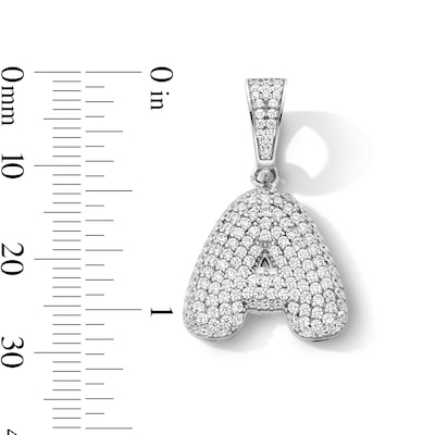 Sterling Silver CZ Bubble Initial Charm