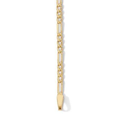 10K Solid Gold Figaro Chain Bracelet - 7"