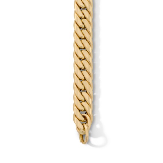 10K Hollow Gold Double Curb Chain Bracelet - 7.5"