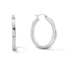 Sterling Silver Hollow Hinged Hoops