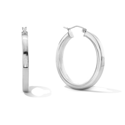 Sterling Silver Hollow Hinged Hoops
