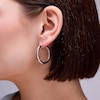 Thumbnail Image 2 of Sterling Silver Hollow Hinged Hoops