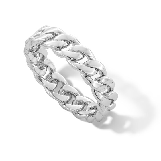 Sterling Silver CZ Cuban Link Band - Size 7