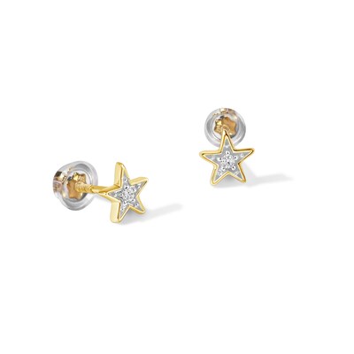 Child's 10K Gold Fashion Studs with Lab-Grown Diamond, 0.025 CT. T.W.