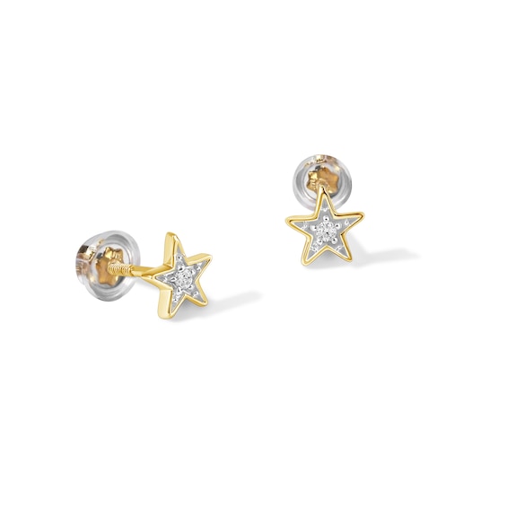 Child's 10K Gold Fashion Studs with Lab-Grown Diamond, 0.025 CT. T.W.