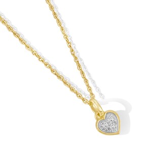 Child's 10K Gold Lab-Grown Diamond Accent Heart Pendant - 13"