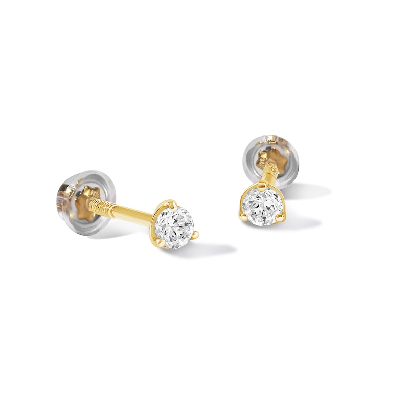 Main Image 1 of Child's 10K Gold 1/10 CT. T.W. Lab-Grown Diamond Round Studs